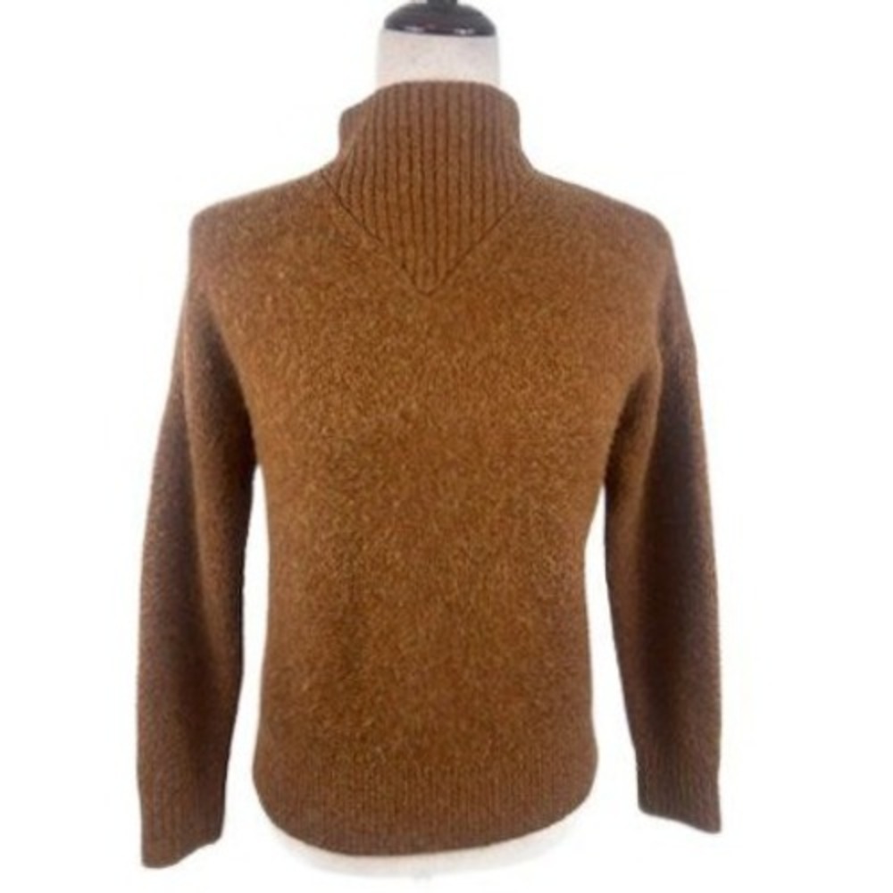 Madewell Mock Neck Sweater Women's Size XXS Brown Ribbed Knit Alpaca Blend
